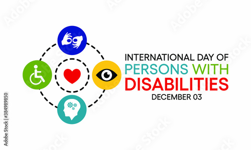 Vector illustration on the theme of International day of persons with disabilities observed each year on December 3rd across the globe.
