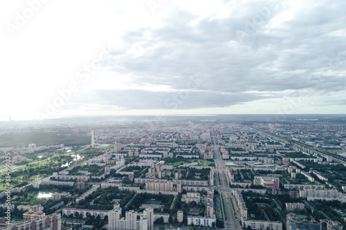 Aerial Townscape of Saint Petersburg City. Kalininsky District