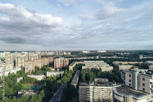 Aerial Townscape of Saint Petersburg City. Kalininsky District