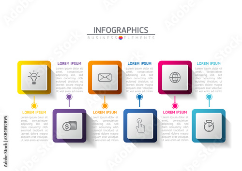 Vector elements for infographics. presentation and chart. steps or processes. 
options number workflow template design.6 steps. 