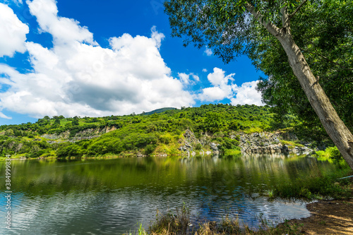 Nature landscape of Ba Be lake   another name is Nui Da lake  May Nui lake   in Ma Thien Lanh valley  Ba Den mountain  Tay Ninh province  Vietnam.