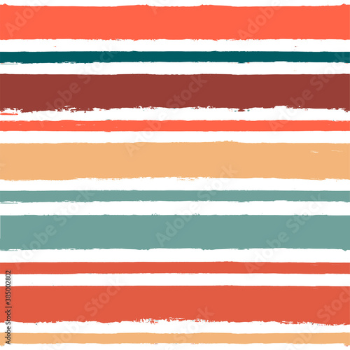 Seamless stripe Pattern, Hand drawn stripes modern vector background. Girly brush stroke, grunge paint lines, watercolor illustration