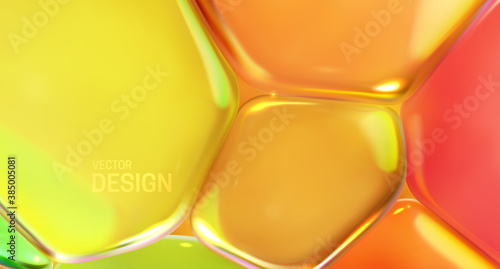 Yellow and orange transparent soft bubbles.