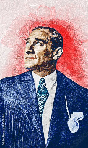 Illustration of Mustafa Kemal Ataturk