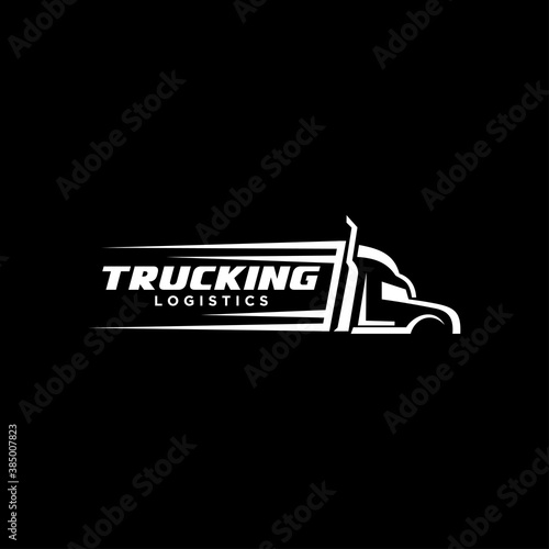 Truck silhouette abstract logo template vector