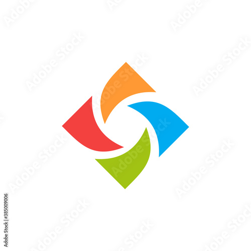 creative color spin shutter icon logo design
