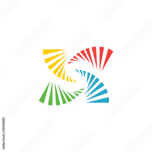 creative color spin shutter icon logo design