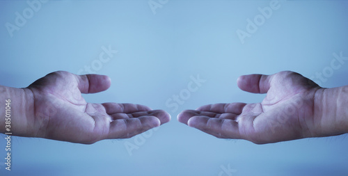 beautiful elegant hand show gesture black background