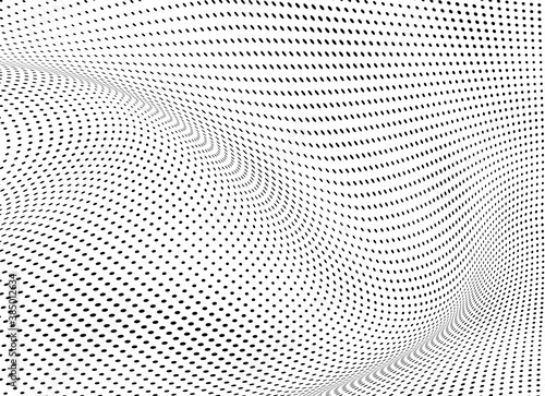 Abstract halftone wave dotted background