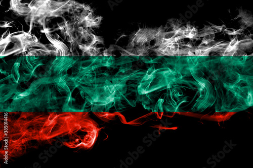 Bulgaria, Bulgarian smoke flag isolated on black background