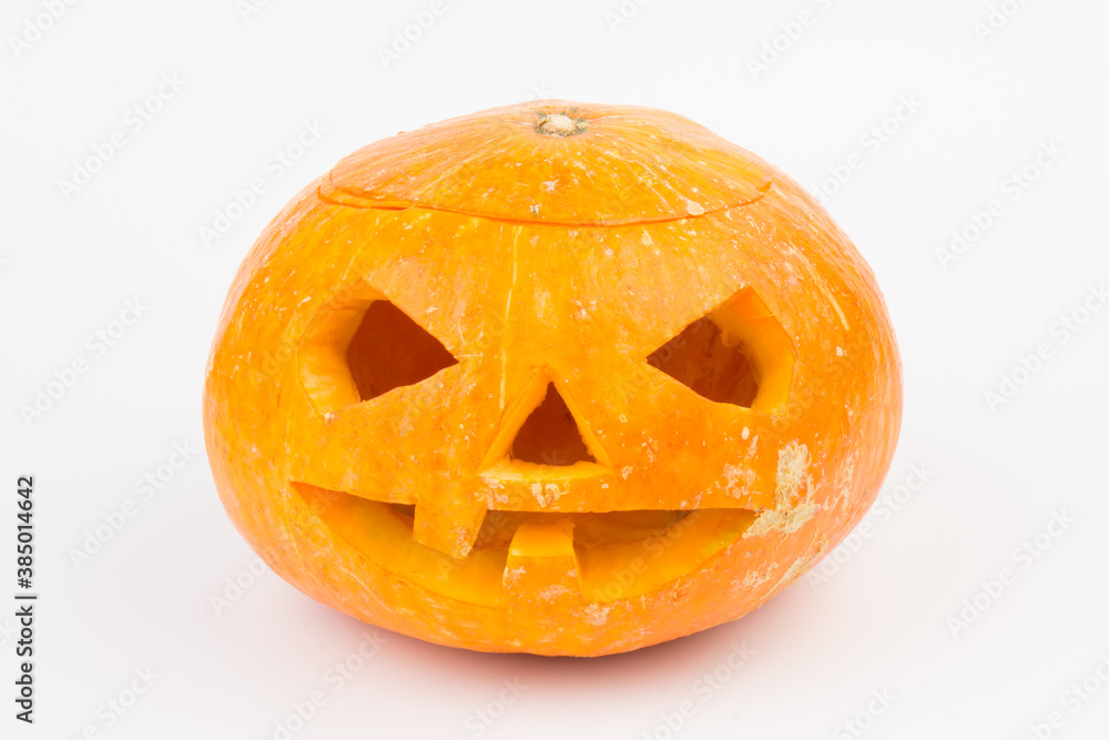 Halloween pumpkin head jack lantern on white background Halloween pumpkin head jack lantern on white background