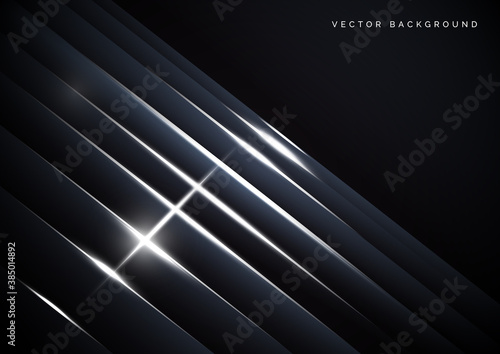 Abstract dark gradient diagonal stripes line with white glow light effect. Technology style.