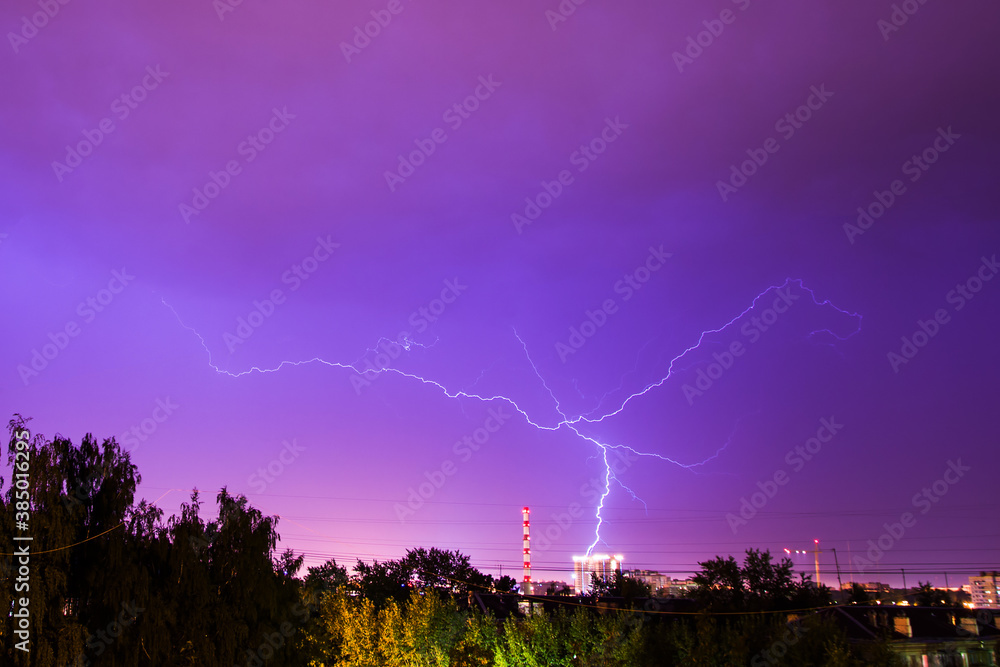 Lightning storm over the city Lightning storm over the city