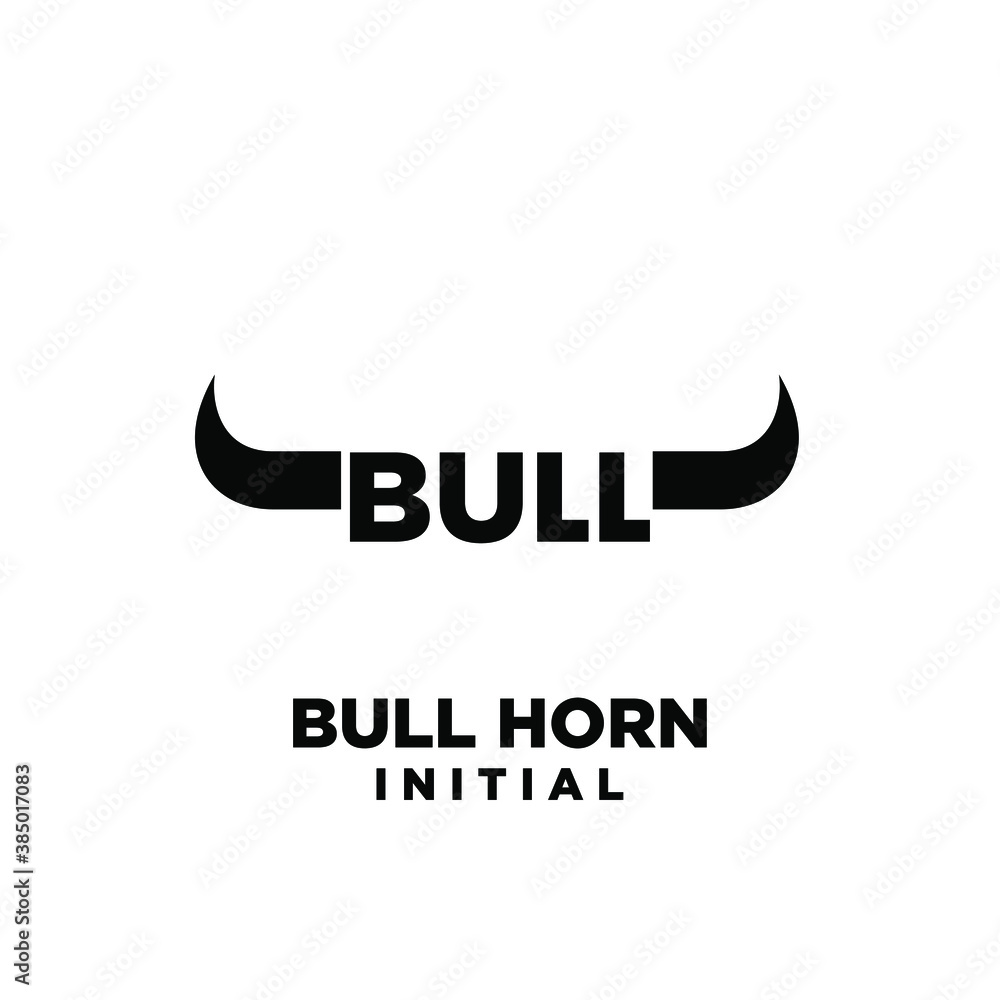 bull horn letter logo icon design vector illustration white background