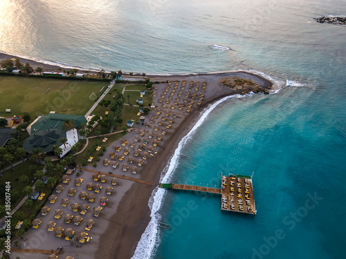 Beautiful coastline of the blue sea