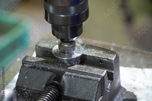 Canvas Print Countersink drill bit make sink in hole in steel billet,Chamfer Countersink