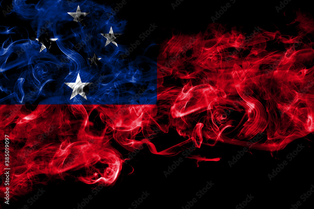 Samoa smoke flag isolated on black background