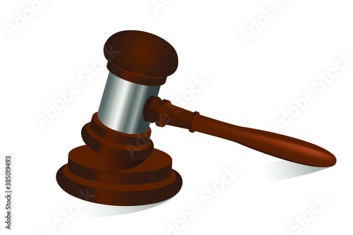 Illustration of a gavel isolated on white.