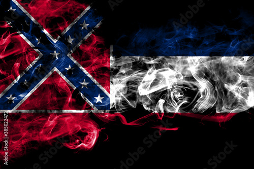 United States of America  America  US  USA  American  Mississippi smoke flag isolated on black background