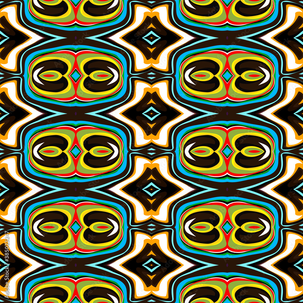 Fototapeta premium color abstract ethnic seamless pattern in graffiti style with elements of urban modern style bright quality illustration for your design