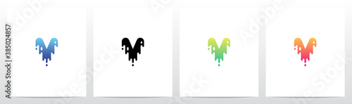 Melted Dripping Letter Logo Design V