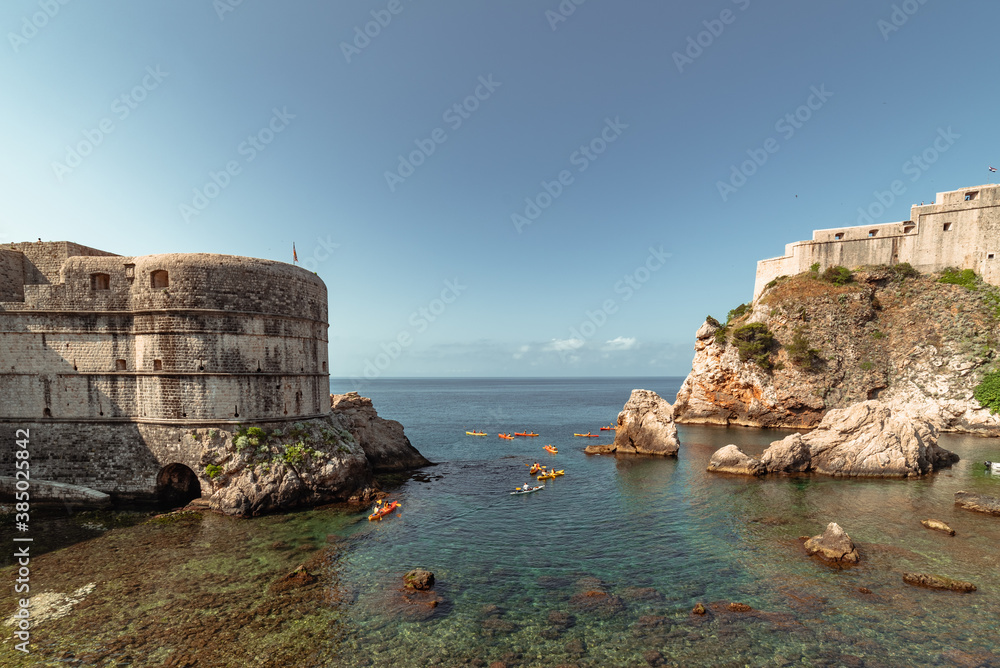 Adriatic sea coast in Dubrovnik, Croatia