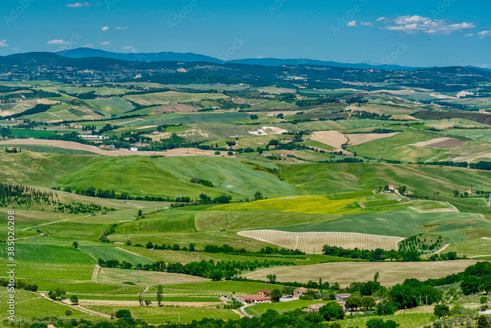 panorama of the Val Dorcia in the town of Montalcino