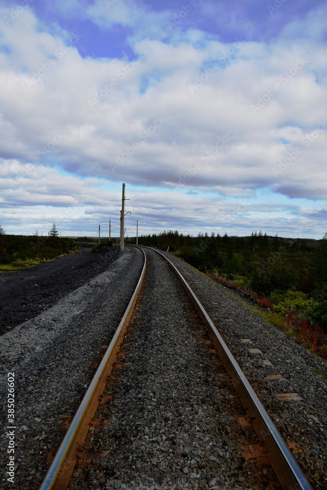 railway in the tundra on the Taimyr Peninsula