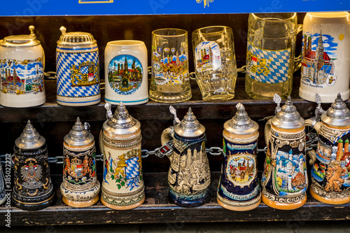 Souvenirs at the Viktualienmarkt, a central food or farmers market, Munich, Bavaria photo