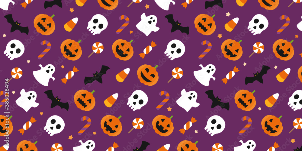 Halloween pattern wallpaper (Purple) Halloween pattern wallpaper (Purple)