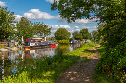 View of canal at Shardlow on a sunny day, South Derbyshire, Derbyshire, England, United Kingdom photo