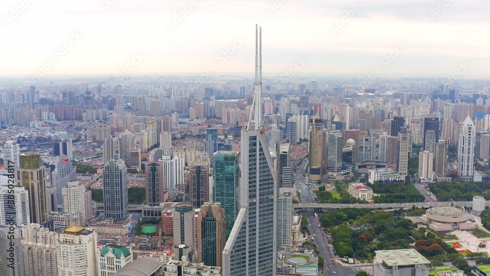 aerial view of Shanghai city