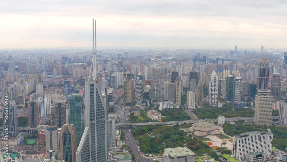 Fototapeta premium aerial view of Shanghai city
