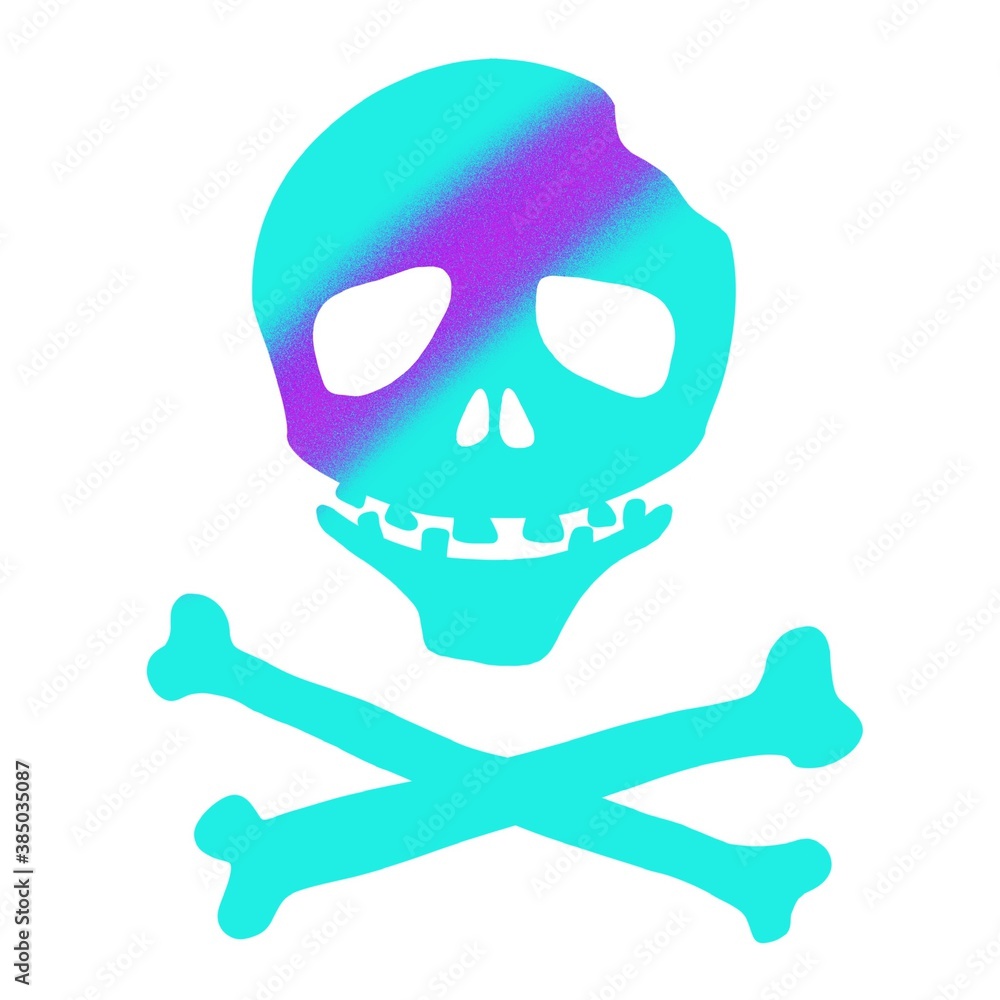 Skull with bones. Illustrations for Halloween. Skull with bones. Illustrations for Halloween.