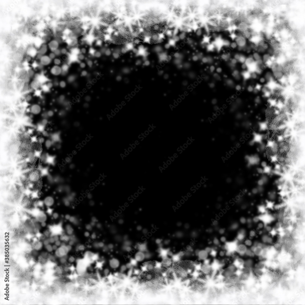 black christmas background with snowflakes