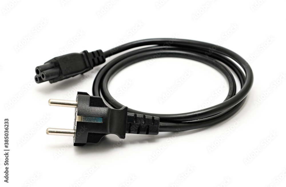 Power cable on white background Power cable on white background