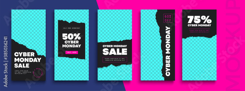 Trendy editable Instagram Stories template. Design  for social media. Flash Sale