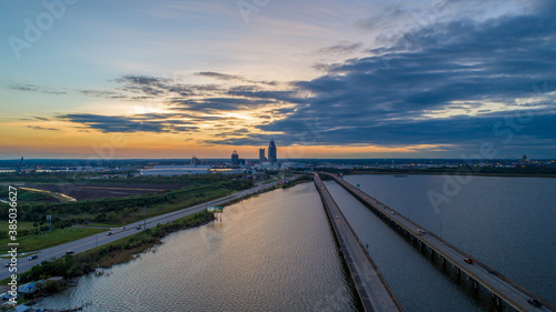 Mobile, Alabama city skyline at sunset  © George
