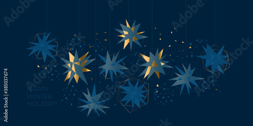 Christmas stars light elegant geometric header