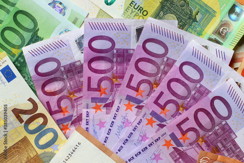 Euro banknotes background