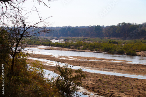 Almost dry river bed in a South African wilderness reserve