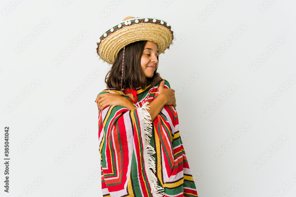 Young mexican woman isolated on white background Young mexican woman isolated on white background