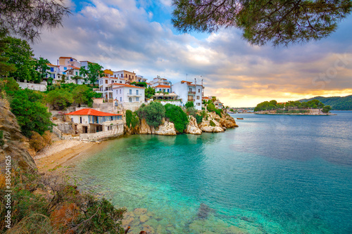 The old town of Chora in island Skiathos, Greece