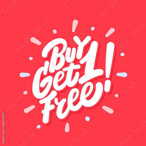 Buy one get one free. Vector icon.