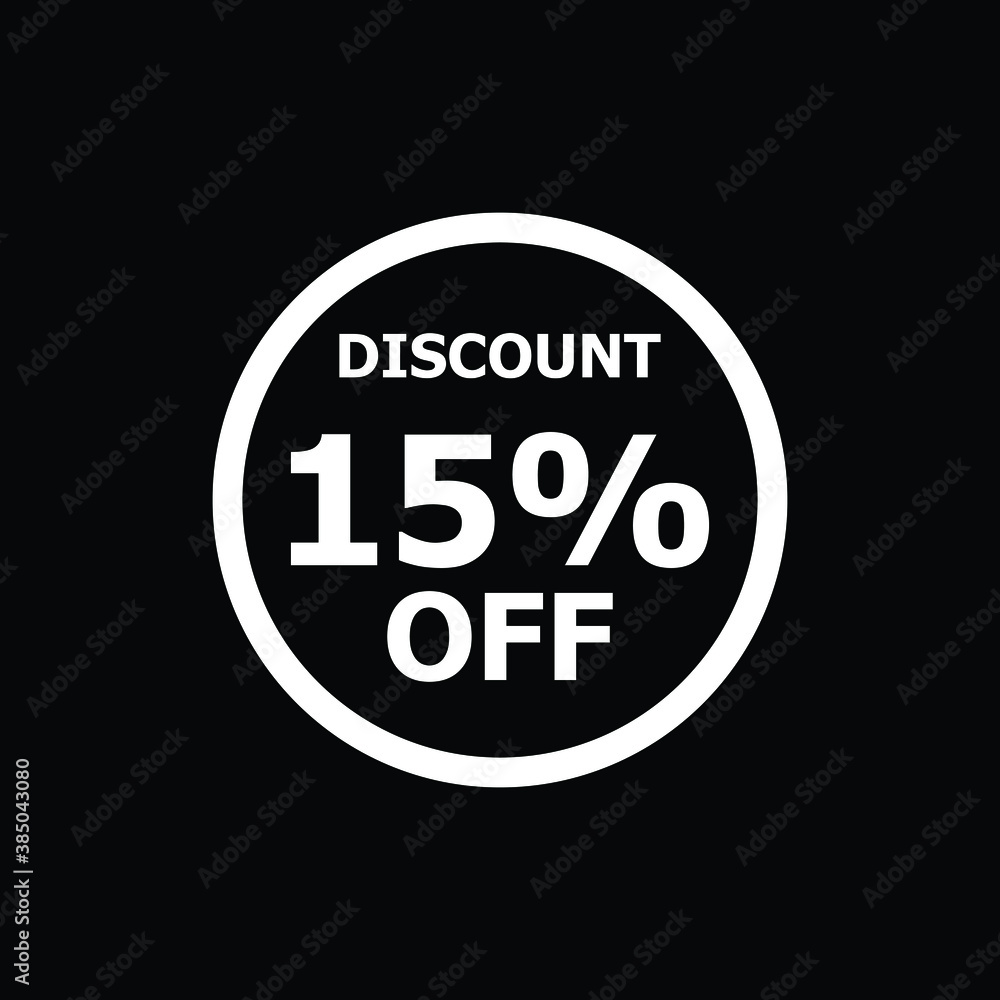 Sale discount icon with white background. Special offer price signs, Discount 15% OFF Sale discount icon with white background. Special offer price signs, Discount 15% OFF