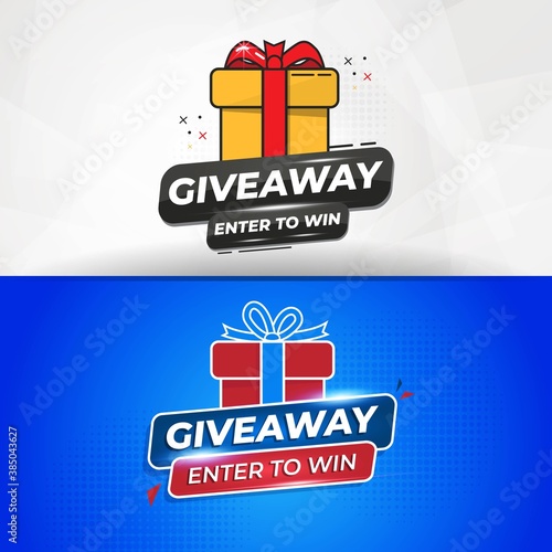 Set Of Giveaway Banner Or Poster Template
