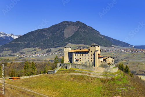 Ancient Cles castle on italian Alps. Cles is a town and comune in Trentino, in the Trentino-Alto Adige/Südtirol region of northern Italy. It is the main town of Val di Non.