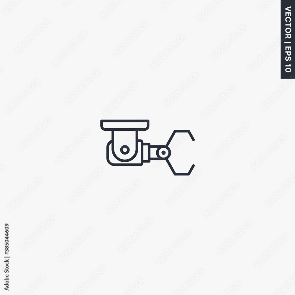 Crane mechanical claw, linear style sign for mobile concept and web design Crane mechanical claw, linear style sign for mobile concept and web design
