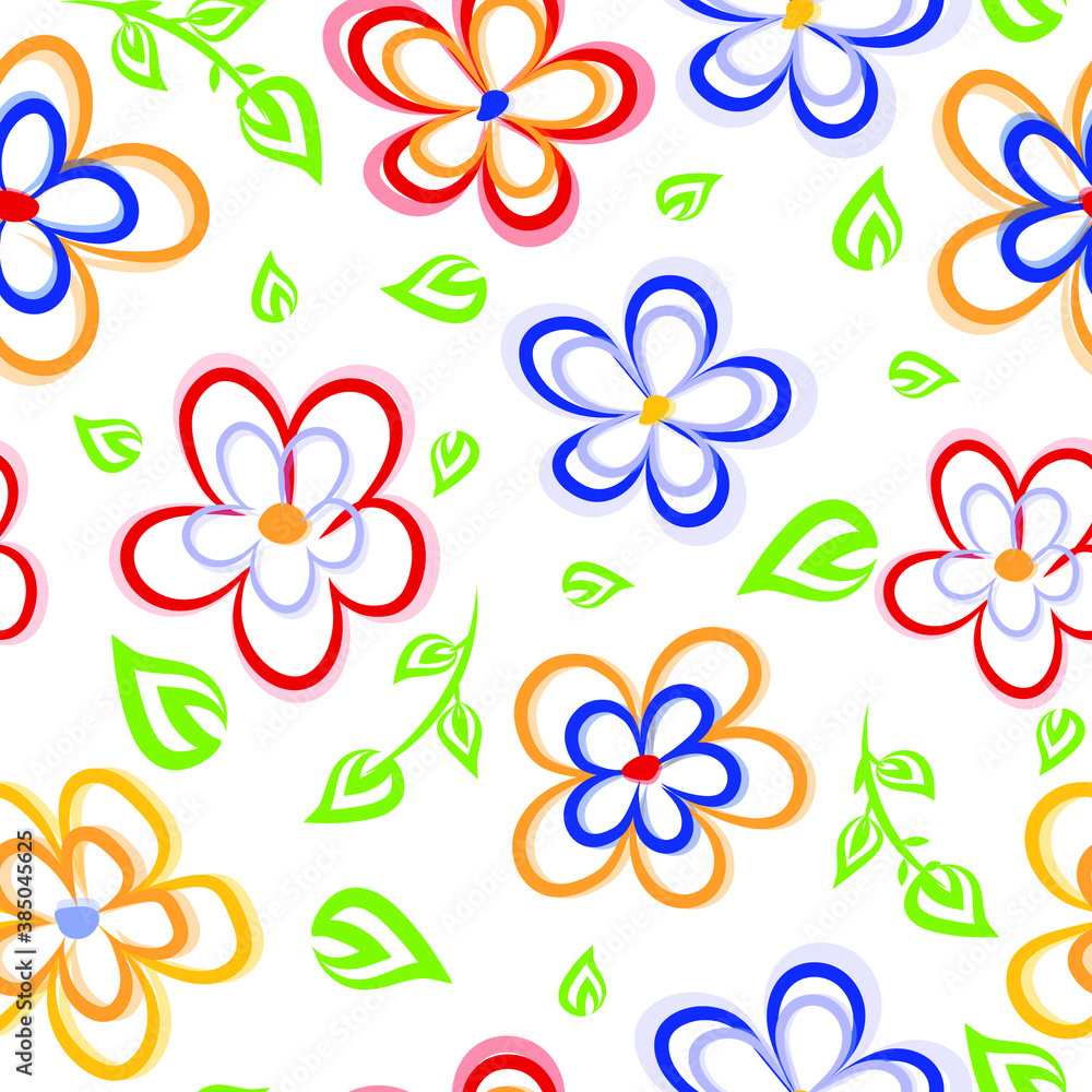 Obraz premium Pattern with colorful flowers