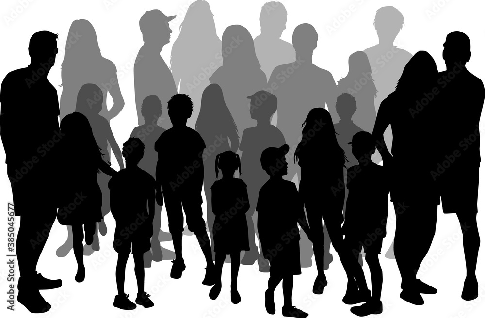Family of silhouettes. Conceptual illustration.
